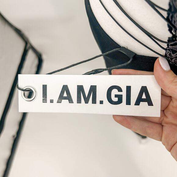 I.AM.GIA Ellery Dress Black Butterfly Long M New with Tags - Picture 11 of 13